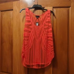 Worthington size small Sheer orange tank top new with tags. Abstract